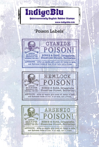 Poison Labels A6 Red Rubber Stamp